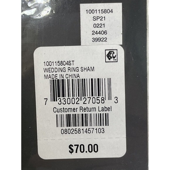 Martha Stewart Collection Wedding Rings Pieced Standard Sham White Ivory Cream - Picture 5 of 11